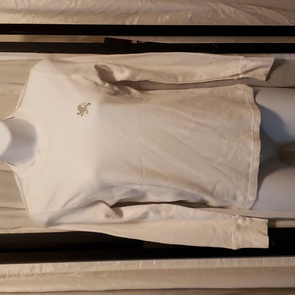 Express Waffle White Top Sz S